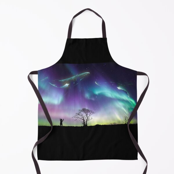 Item preview, Whales floating through the northern lights designed and sold by Mad Crabs Creations.