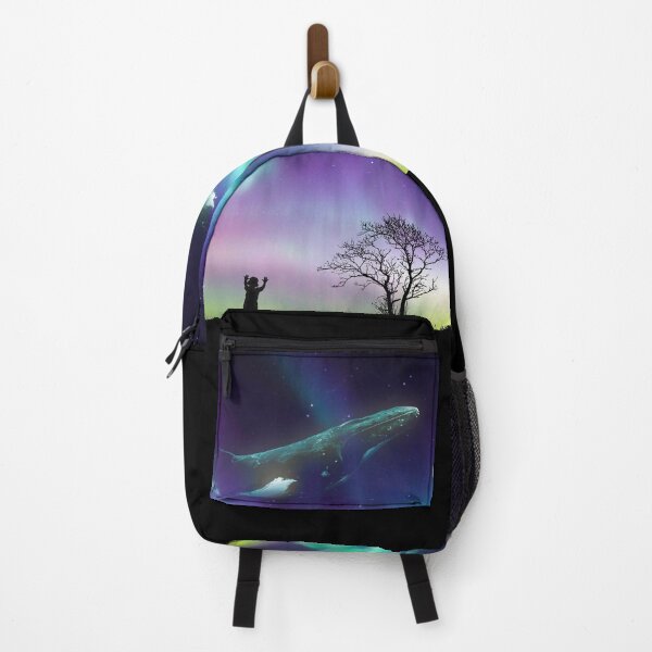 Item preview, Whales floating through the northern lights designed and sold by Mad Crabs Creations.