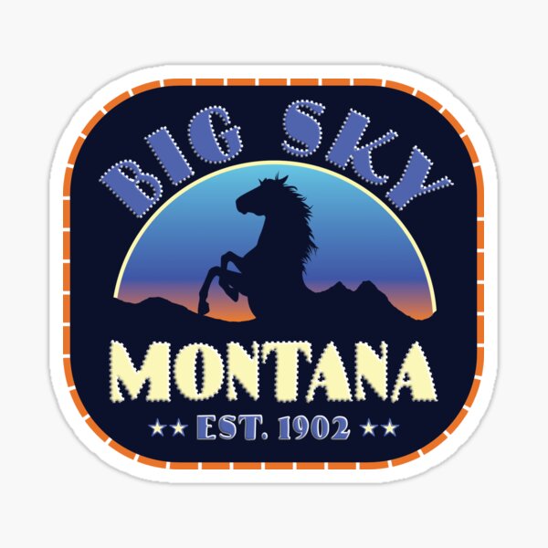 "Big Sky, MT Montana Wild Horses" Sticker for Sale by NoBonesLife
