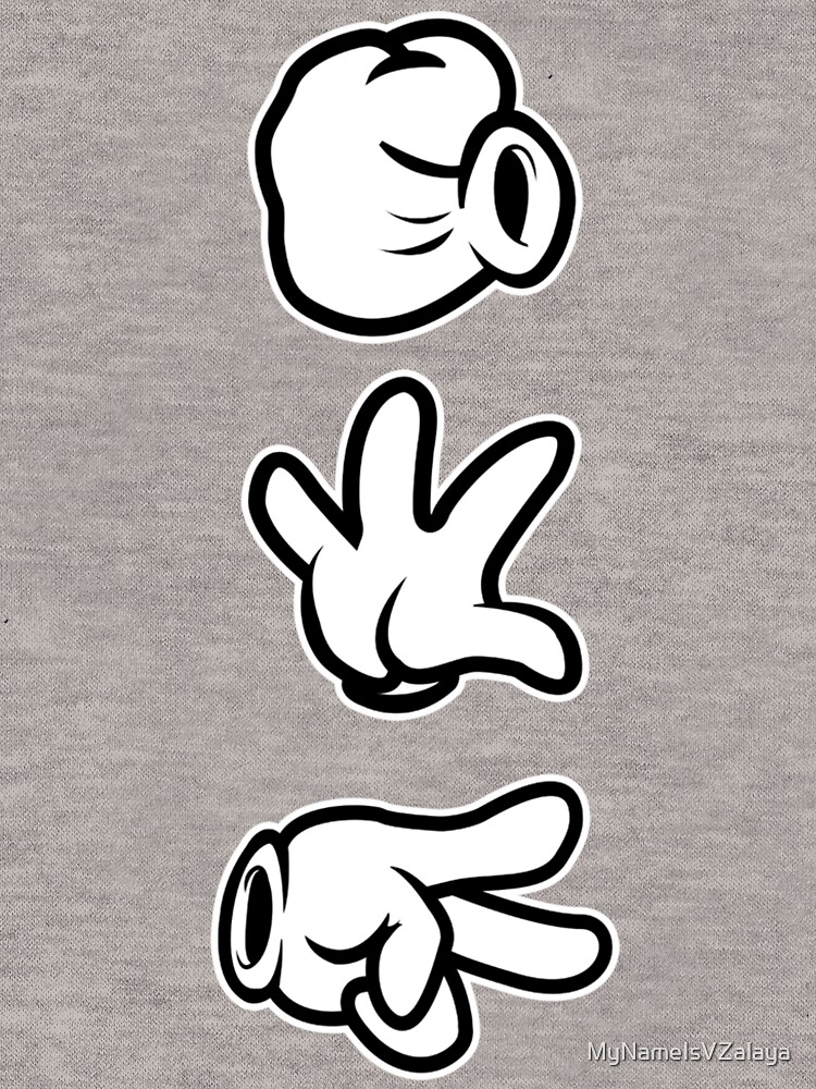 Mickey Mouse Hands Rock Paper Scissors Lightweight Hoodie - Main Image