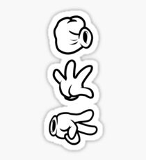 Mickey Mouse Hands Rock Paper Scissors Sticker