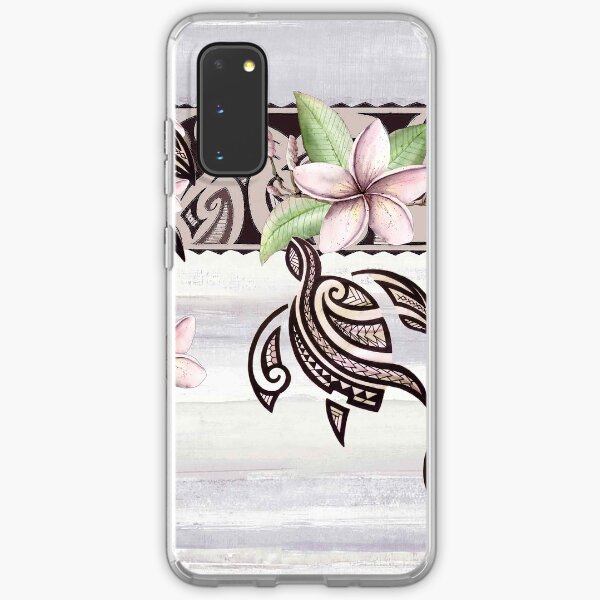 Aperçu de l'œuvre Frontière hawaïenne de Tapa : Plumeria et Honu créée et vendue par J Marielle Designs.