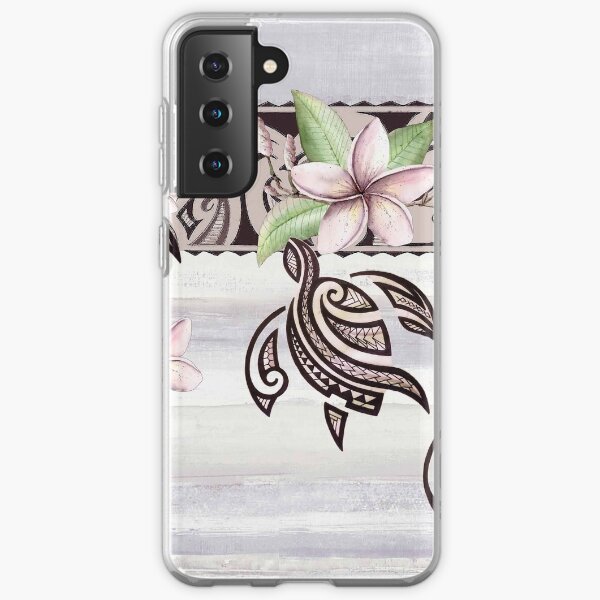 Aperçu de l'œuvre Frontière hawaïenne de Tapa : Plumeria et Honu créée et vendue par J Marielle Designs.