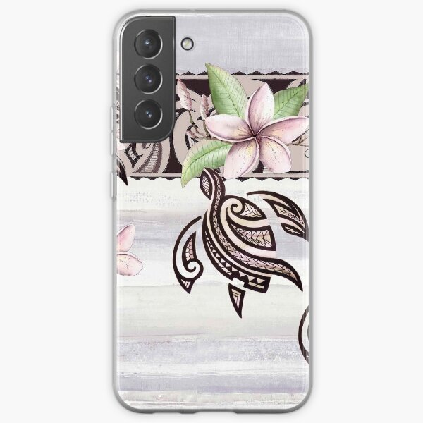 Aperçu de l'œuvre Frontière hawaïenne de Tapa : Plumeria et Honu créée et vendue par J Marielle Designs.