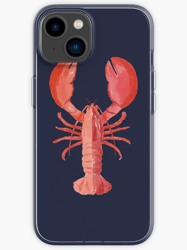 lobsters - ink and watercolor - red on pink iPhone Wallet for