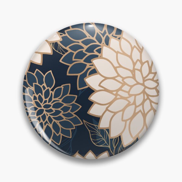 Artikelvorschau, Floral Aesthetic in Navy, Blue, Ivory and Gold entworfen und verkauft von meggydesigns.