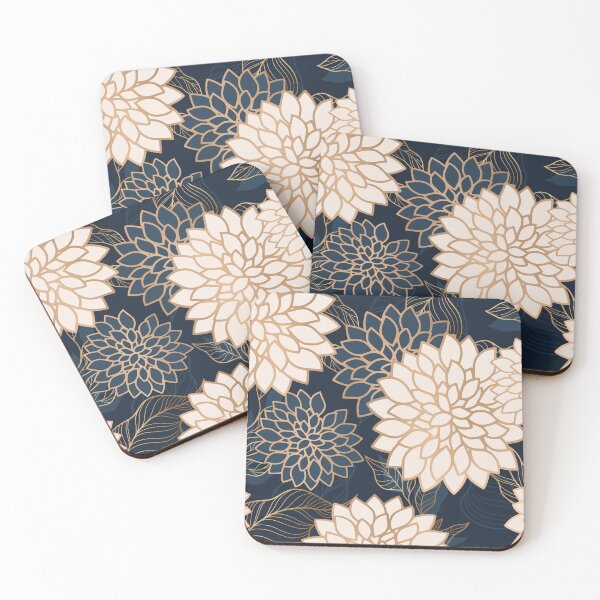 Artikelvorschau, Floral Aesthetic in Navy, Blue, Ivory and Gold entworfen und verkauft von meggydesigns.