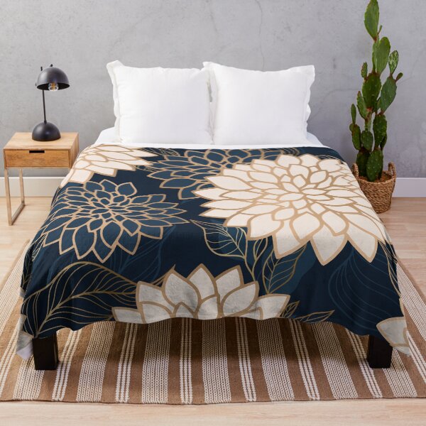 Item preview, Floral Aesthetic in Navy, Blue, Ivory and Gold designed and sold by meggydesigns.
