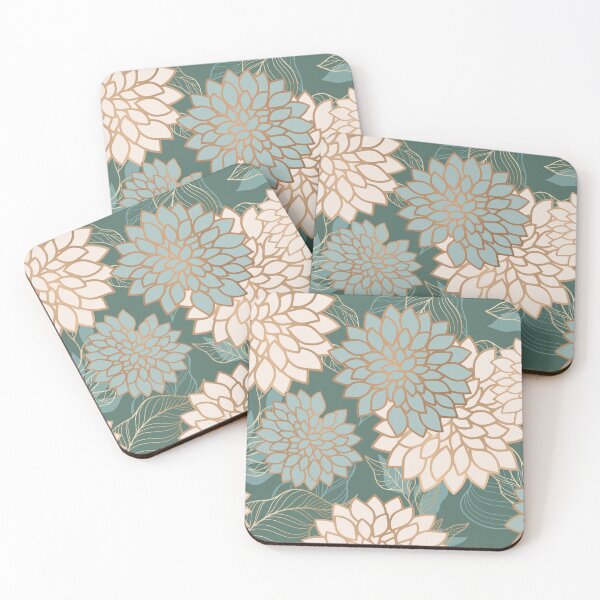 Artikelvorschau, Floral Aesthetic in Teal, Ivory and Gold entworfen und verkauft von meggydesigns.