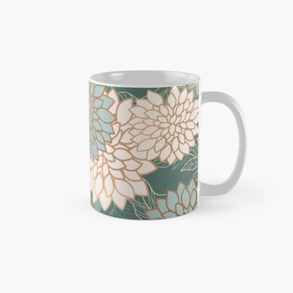 Artikelvorschau, Floral Aesthetic in Teal, Ivory and Gold entworfen und verkauft von meggydesigns.