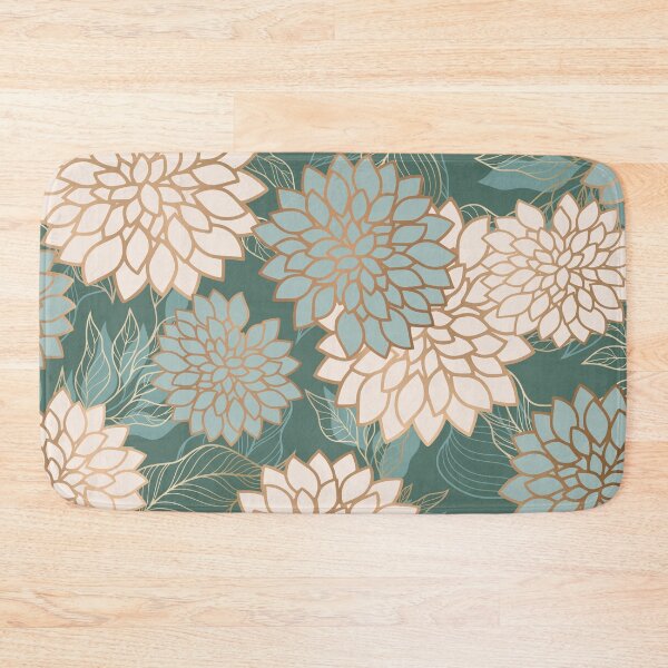 Artikelvorschau, Floral Aesthetic in Teal, Ivory and Gold entworfen und verkauft von meggydesigns.