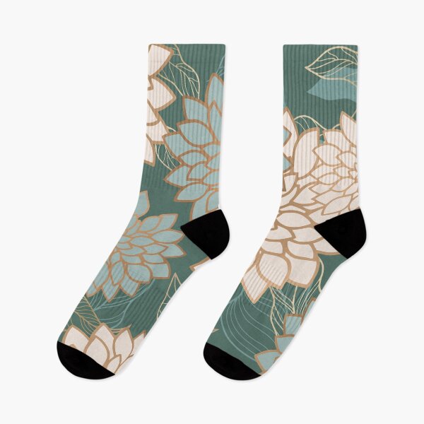 Artikelvorschau, Floral Aesthetic in Teal, Ivory and Gold entworfen und verkauft von meggydesigns.
