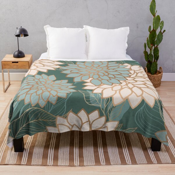 Artikelvorschau, Floral Aesthetic in Teal, Ivory and Gold entworfen und verkauft von meggydesigns.