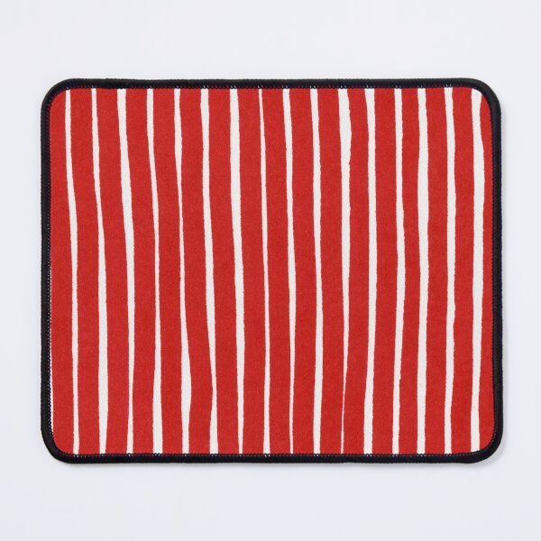 Item preview, Vertical red and white striped pattern - handcrafted red ink stripes designed and sold by patterncrow.