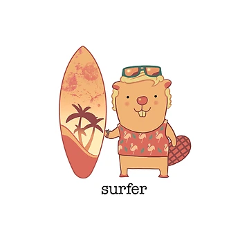 Artwork thumbnail, Beaver Surfer by TorDesignClub