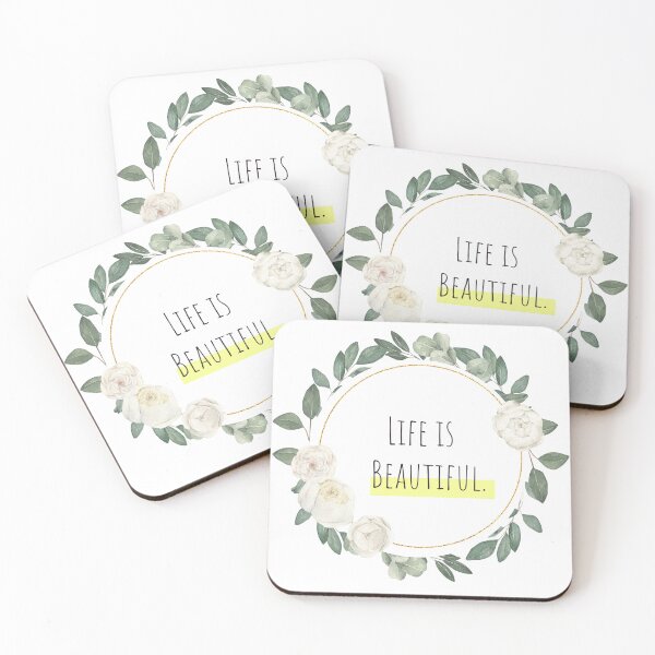 Item preview, Life is Beautiful Floral Wreath designed and sold by whyNautDesigns.