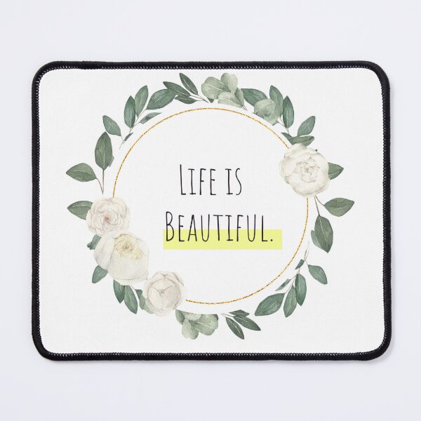 Item preview, Life is Beautiful Floral Wreath designed and sold by whyNautDesigns.