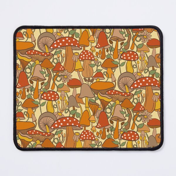 Aperçu de l'œuvre Champignons-crapauds-marron-orange-vintage-70s créée et vendue par Kimmygowland.