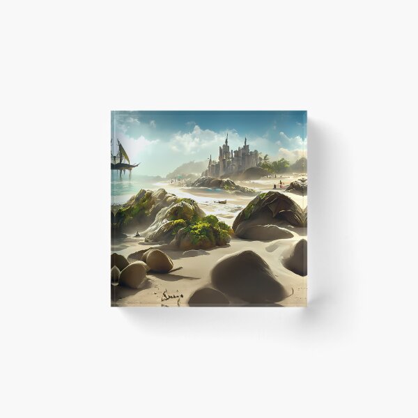 Item preview, Sand castle on the beach #3 | AI generated art designed and sold by MichelangeloAI.