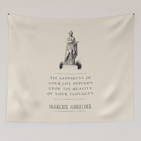 Item preview, Marcus Aurelius - Stoic Caesar - The happiness of your life depends on the quality of your thoughts..- Stoicism quote designed and sold by ArcFoundationCo.