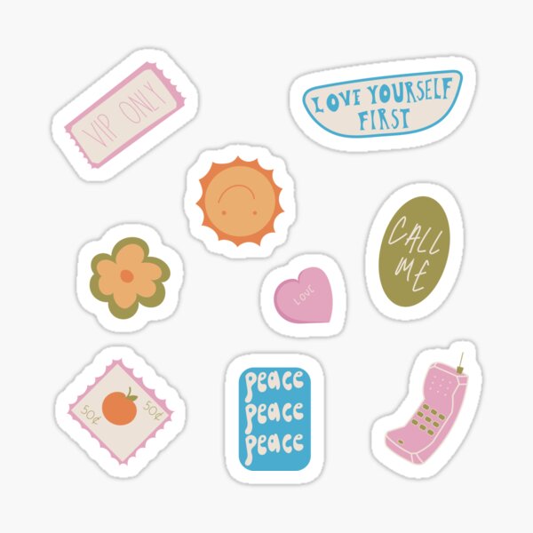 Item preview, trendy vibes sticker pack designed and sold by keeganemma.