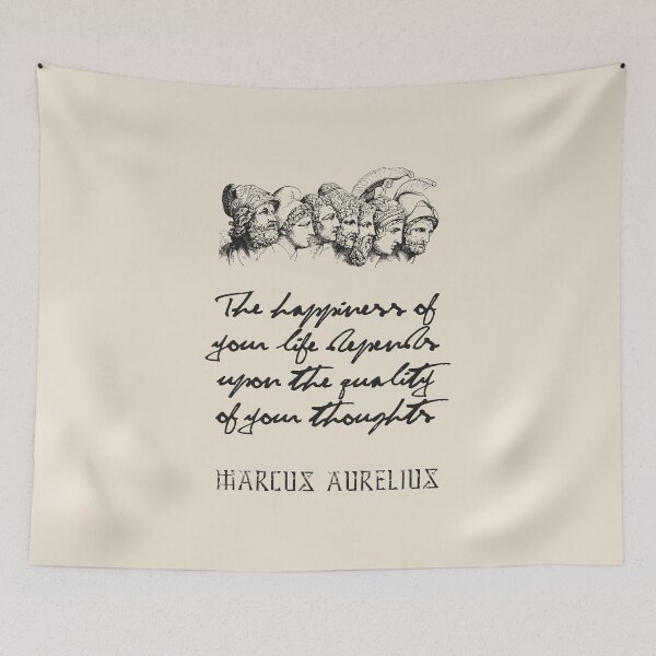 Item preview, Marcus Aurelius - Stoic Caesar - The happiness of your life depends on the quality of your thoughts..- Stoicism quote designed and sold by ArcFoundationCo.