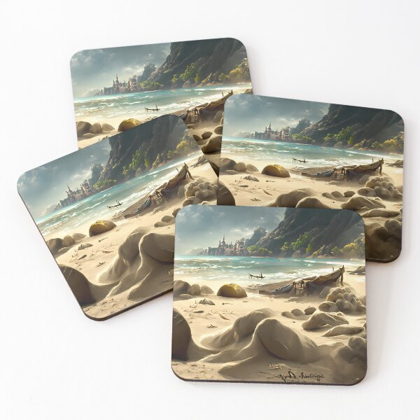 Item preview, Caribbean White sand beach #1 | AI generated art designed and sold by MichelangeloAI.