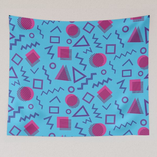 Item preview, Back to the 90s blue and pink retro Memphis pattern  designed and sold by Yasminepatterns .