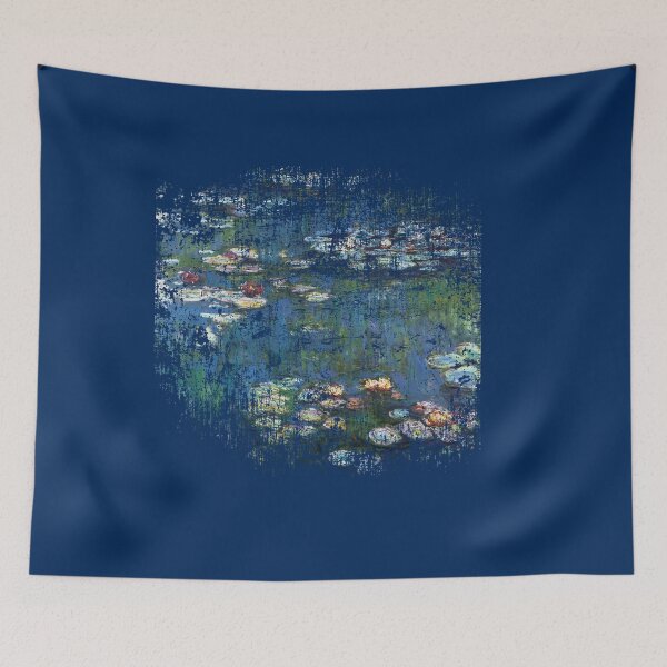 Item preview, MONET Water Lilies ULTRA DISTRESSED Effect Weathered Vintage Art designed and sold by Greenbaby.