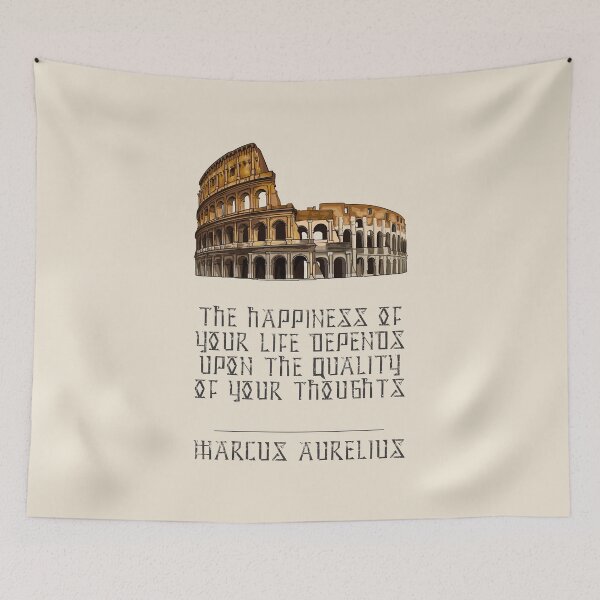 Item preview, Marcus Aurelius - Stoic Caesar - The happiness of your life depends on the quality of your thoughts..- Stoicism quote designed and sold by ArcFoundationCo.