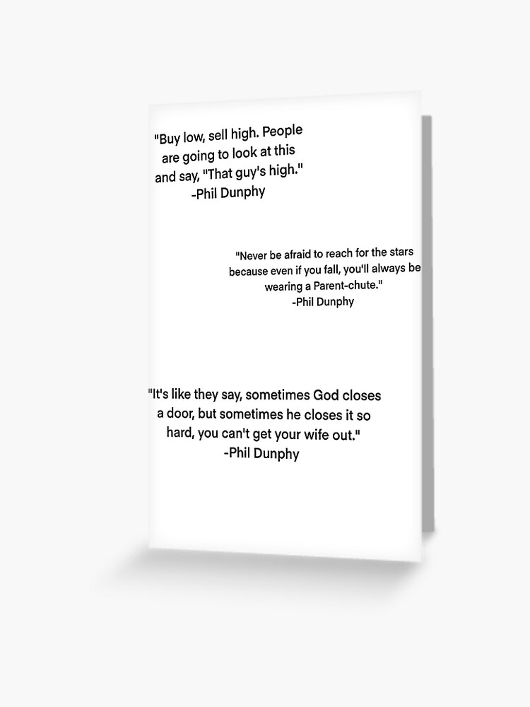 Tarjetas de felicitación «Frases de Phil Dunphy» de princesssomo21 |  Redbubble