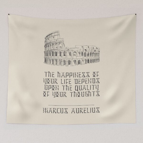 Item preview, Marcus Aurelius - Stoic Caesar - The happiness of your life depends on the quality of your thoughts..- Stoicism quote designed and sold by ArcFoundationCo.