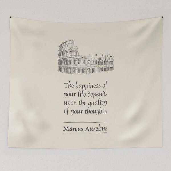 Item preview, Marcus Aurelius - Stoic Caesar - The happiness of your life depends on the quality of your thoughts..- Stoicism quote designed and sold by ArcFoundationCo.