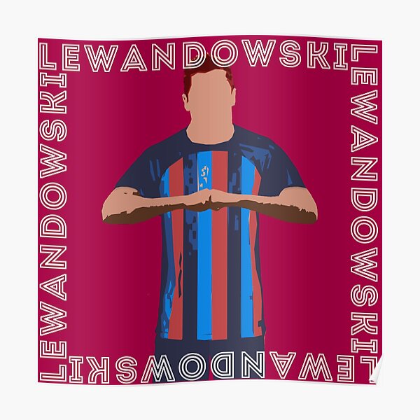 Robert Lewandowski barcelona football jersey number 9 Poster for Sale by  Justtrendytees