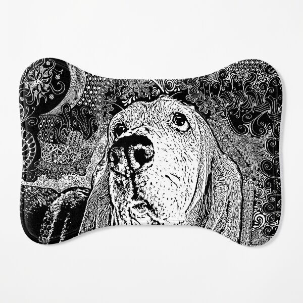 Zentangle Basset Hound Dog Mat