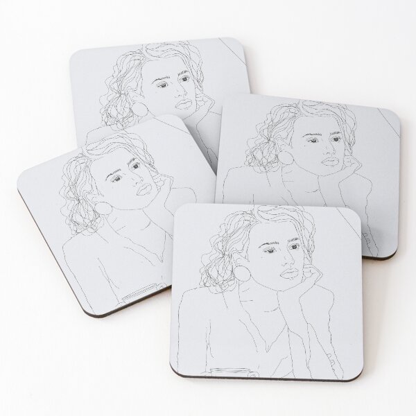 Item preview, Minimalist Woman at a Cafe designed and sold by apopofbeauty.