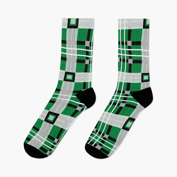 Item preview, Basic Square Pattern Design in Green White and Black designed and sold by NellVerde.