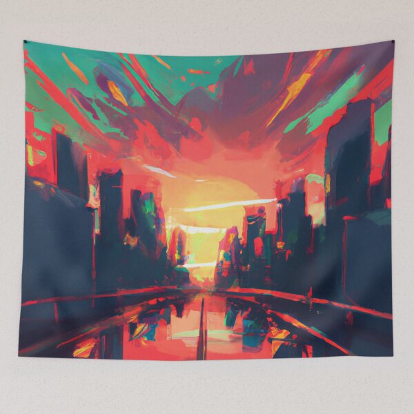 Item preview, Futuristic Cityscape designed and sold by Artistinrome.