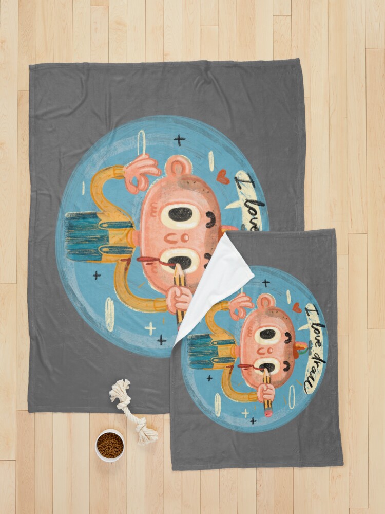Alternate view of i love drawing Pet Blanket