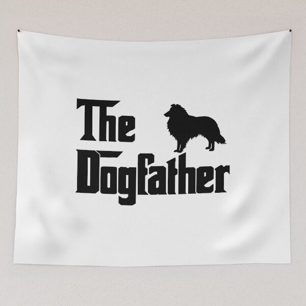 Item preview, The Dogfather Shetland sheepdog Funny Fun Cool Dog Owner Shirt, Cool Shetland sheepdog Dad owner Lovers Dog Father, Shetland sheepdog owner Christmas birthday gift designed and sold by xlnv.
