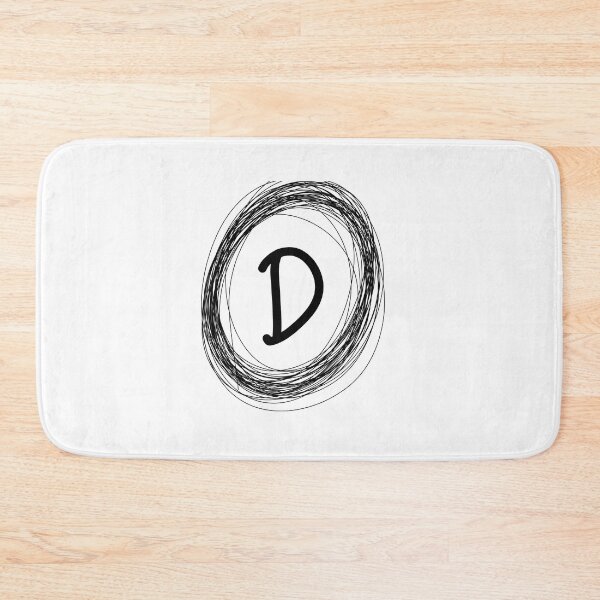 Item preview, D inital black framed monogram designed and sold by Words-Artist.
