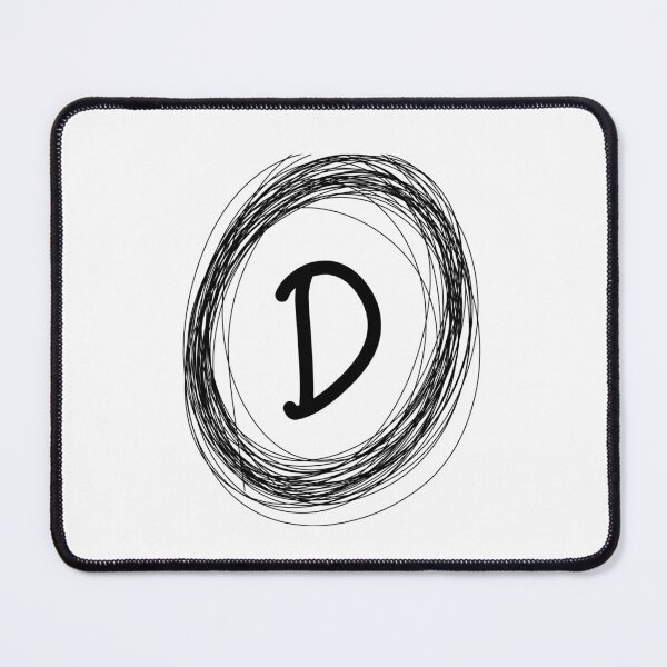 Item preview, D inital black framed monogram designed and sold by Words-Artist.