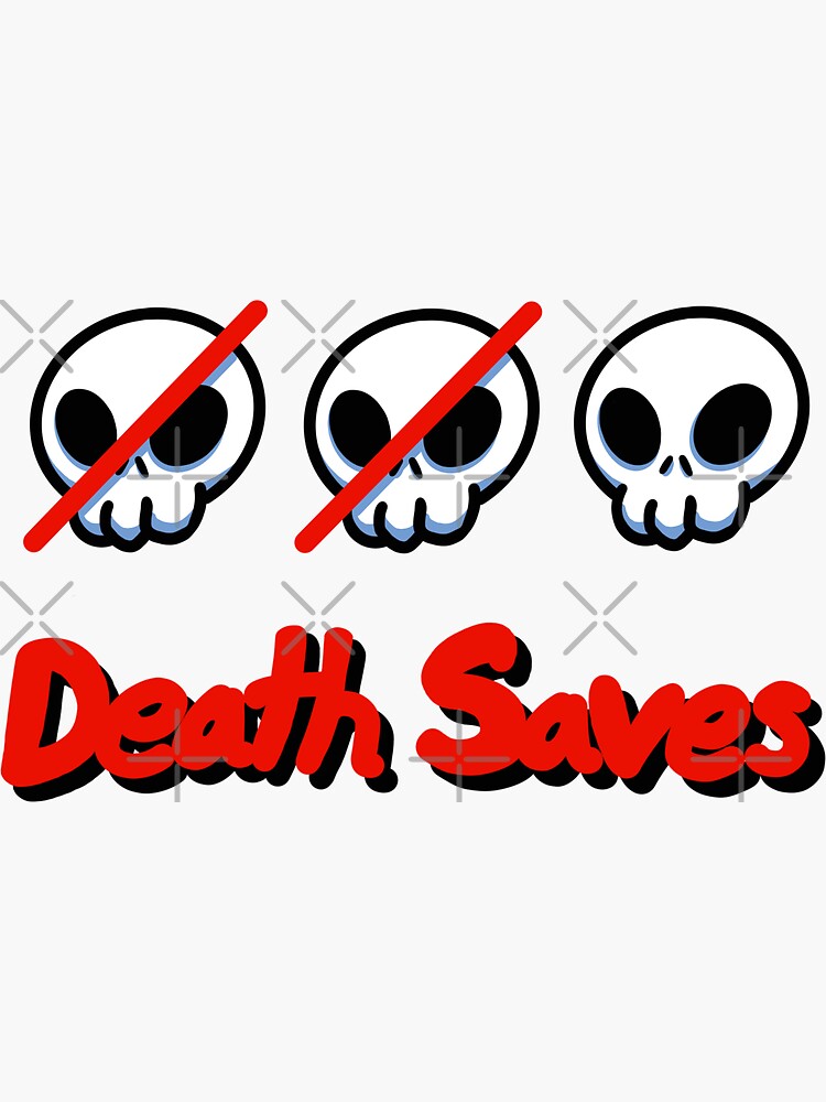 "DnD Death Saves cute dungeons and dragons" Sticker for Sale by