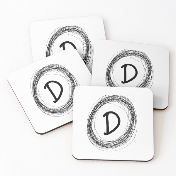 Item preview, D inital black framed monogram designed and sold by Words-Artist.