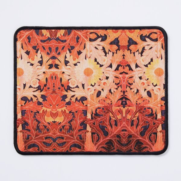 Item preview, DAISY IN PINK RED LEAVES AND FLORAL SWIRLS designed and sold by BulganLumini.