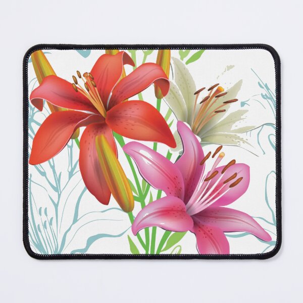 Item preview, Bright Lilies Digital Flowers Floral Pattern designed and sold by WearWolfDesigns.