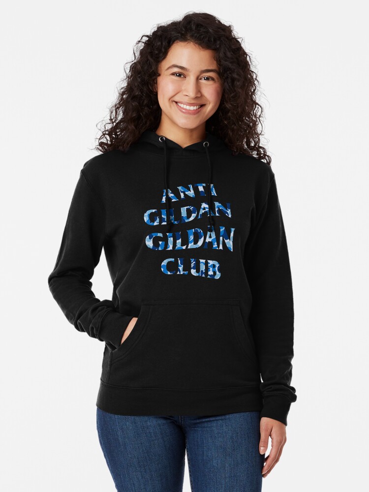 Sudadera ligera con capucha «Anti Gildan Gildan Club | Camiseta negra clásica con Bape Camo | Atrás Imprimir» de | Redbubble
