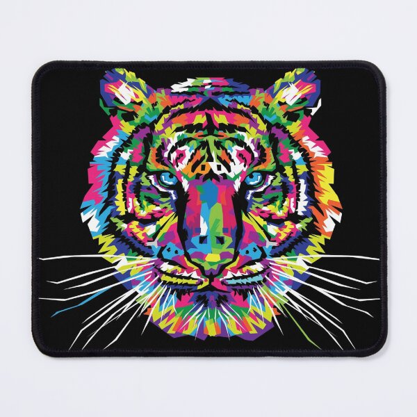 Item preview, Beautiful Art Multicolor Tiger Head On Black Background designed and sold by CreativeCranium.