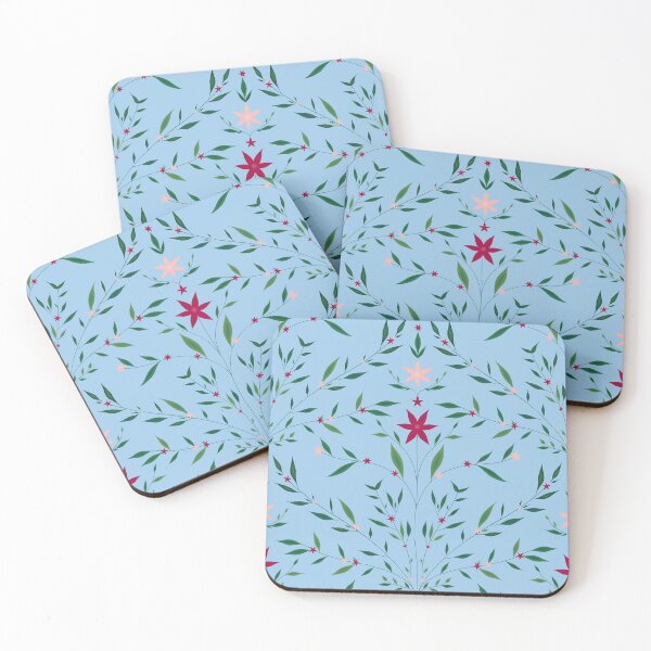 Pink Star Flower Coasters (Set of 4)