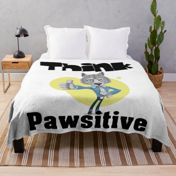 Item preview, Think Pawsitive Cute Positive Wolf With A Thumbs Up designed and sold by Sonatablue.